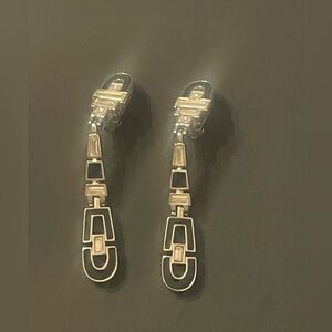 Givenchy Silver Tone Geometric Drop Earrings